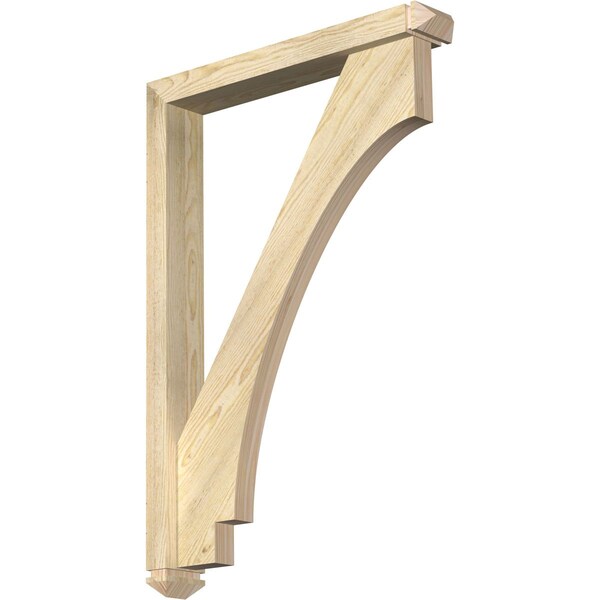 Ekena Millwork Imperial Arts and Crafts Rough Sawn Bracket w/ Offset Brace, Douglas Fir, 4"W x 26"D x 38"H BKT0402X26X38IMP03RDF - main